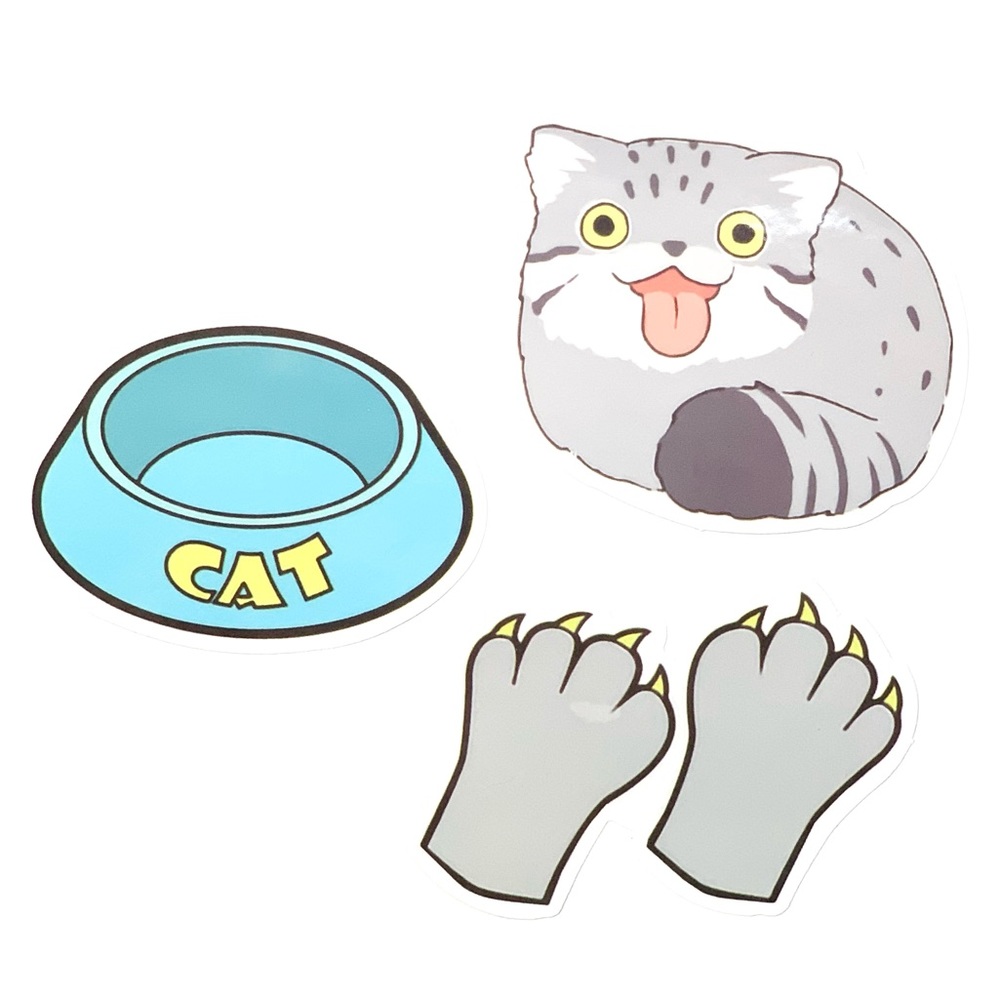 3pcs Cat Vinyl Stickers